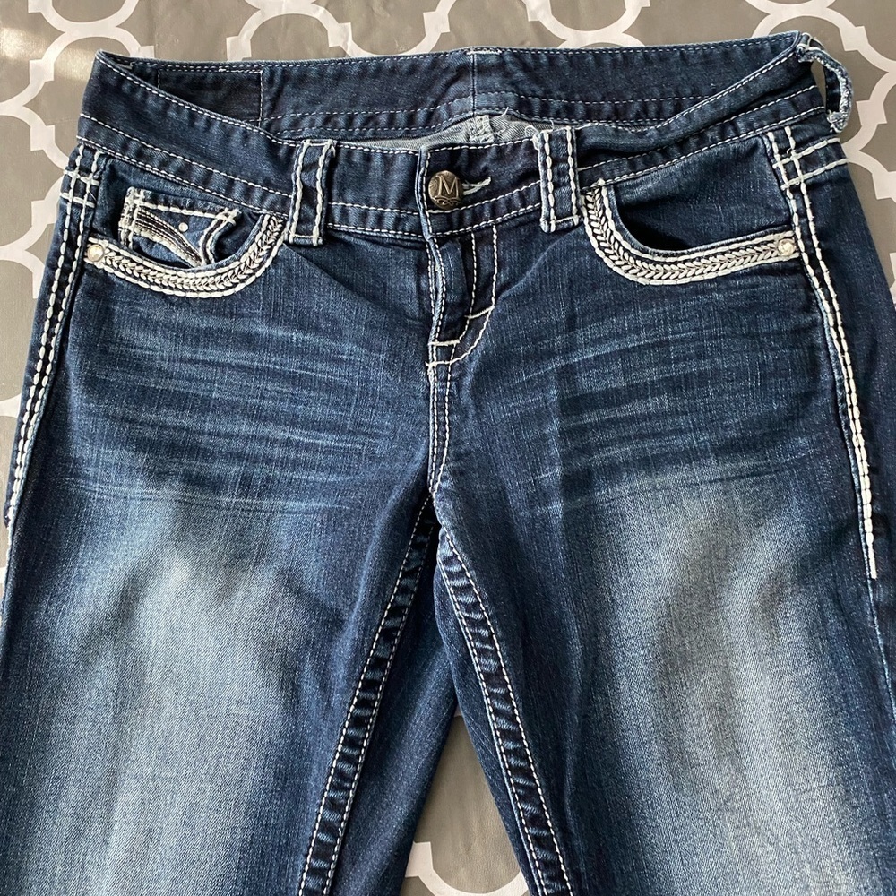 Maurices jeans classy, crop capris navy denim, size 7/8